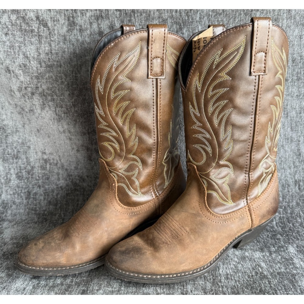 Laredo 5742 Lea Vamp Fox Brown Leather Western Cowgirl Boots Womens Sz 7.5 M